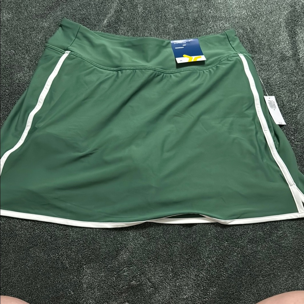 Green Athletic Skort with White Trim